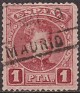 Spain 1901 Alfonso XIII 1 PTA Carmin Edifil 253. 253 u. Uploaded by susofe